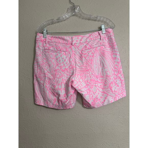 Lilly Pulitzer Sea Cups Pelican  Pink Stretch Shorts Size 6 - Picture 4 of 5